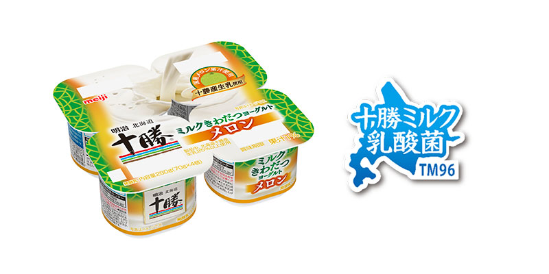 画像：「明治北海道十勝ミルクきわだつヨーグルト　メロン」の商品パッケージ