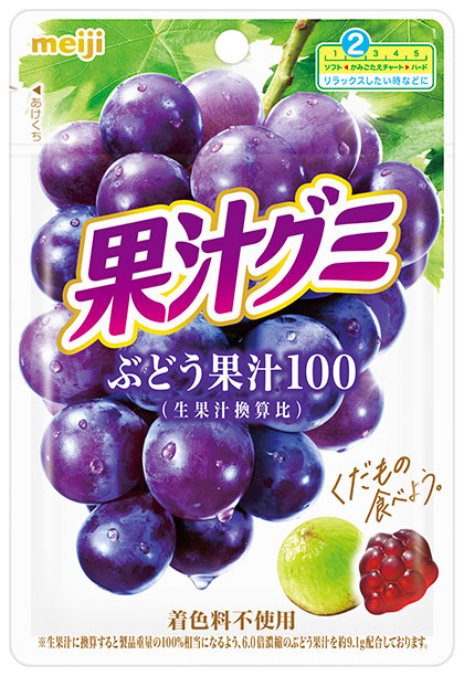 画像：「果汁グミぶどう（54g）」の商品パッケージ