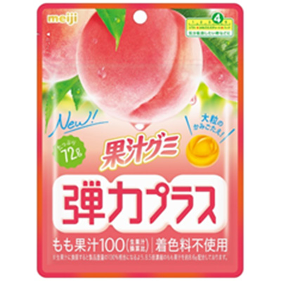 画像：「果汁グミ弾力プラスもも（72g）」の商品パッケージ