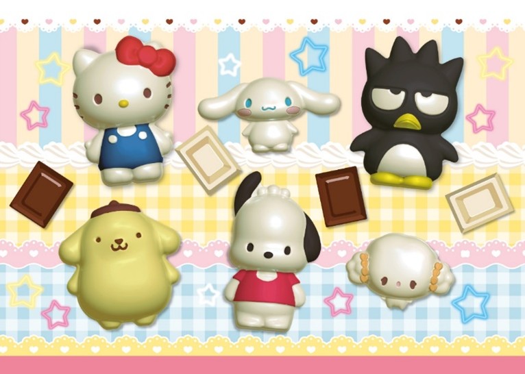 画像：サンリオキャラクターのチョコ型イメージ図