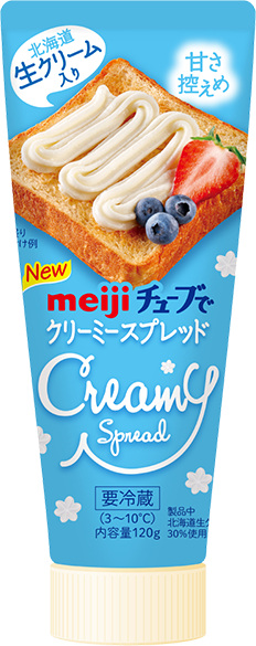 写真:明治チューブでクリーミースプレッド 120g の商品パッケージ