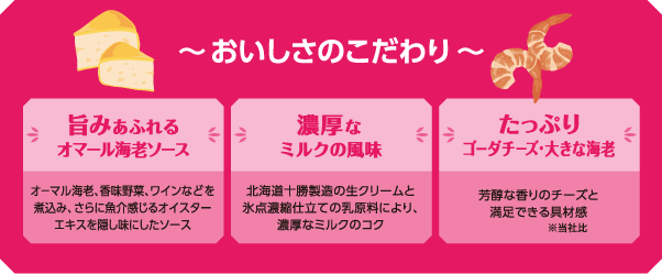[銀座洋食海老グラタン] おいしさのこだわり解説