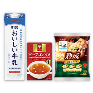 明治おいしい牛乳明治北海道十勝十勝産熟成3種のチーズJALビーフコンソメ