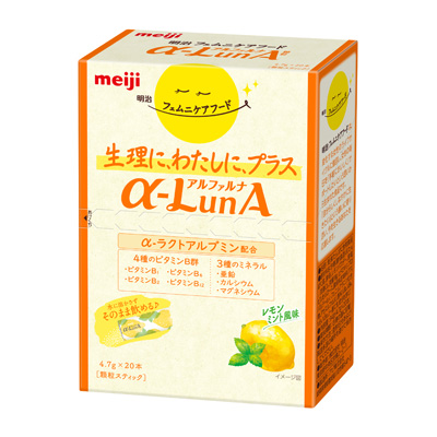 写真:明治フェムニケアフード α-LunA顆粒 レモンミント風味 4.7g×20本