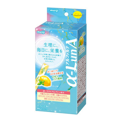 写真:明治フェムニケアフード α-LunA顆粒 レモンミント風味 4.7g×7本