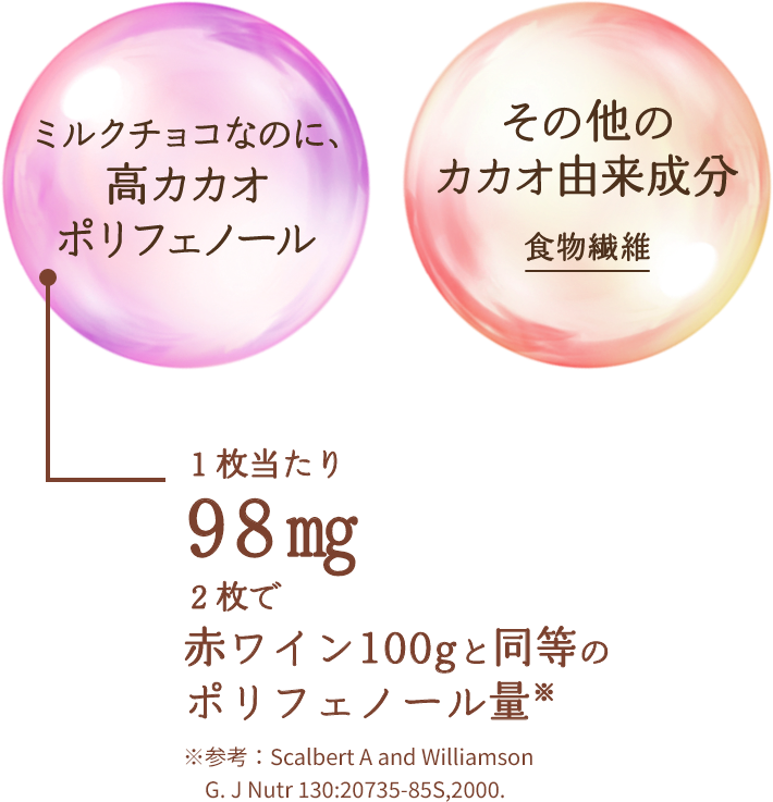 ミルクチョコなのに、高カカオポリフェノール　その他のカカオ由来成分 食物遷移 ミネラル