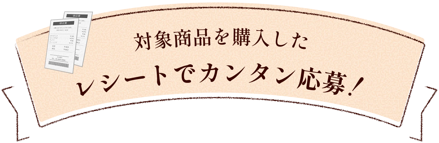 対象商品を購入したレシートでカンタン応募！