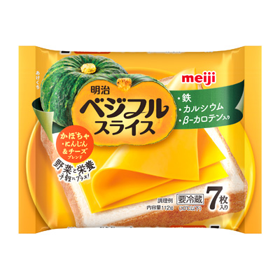 写真:明治ベジフルスライス かぼちゃ・にんじん＆チーズブレンド7枚入り 112g