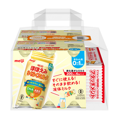 写真:明治ほほえみ らくらくミルク 続けてらくらくセット(アタッチメント付き) 200ml×6缶×2