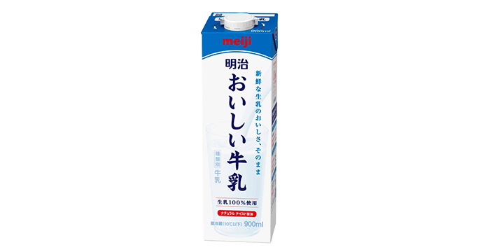 写真：明治おいしい牛乳の商品パッケージ